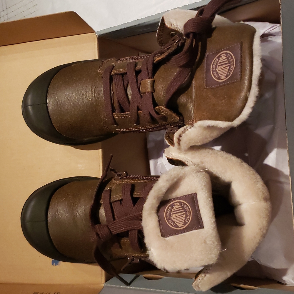 Palladium New CHILDREN's 2 ZIP Leather PILOT Cuffed KIDS Boots UNISEX NIB 🎉HP - Picture 14 of 16